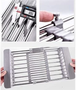 IBright Verstelbare Keukenrek - Gootsteen Mand - Afdruiprek – Vergiet – Verstelbaar In Lengte - Uitschuifbaar - RVS Grijs -Huishoudelijke Artikelen Winkel 1017x1200 5