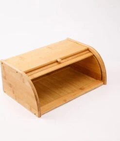 Merkloos Decopatent® Broodtrommel Met Rolluik - Bamboe Houten Brooddoos Met Schuifdeksel - Broodtrommel - Brood Bewaren En Vers Houden -Huishoudelijke Artikelen Winkel 1021x1200