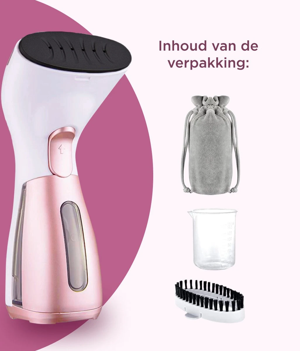 Luxe Kledingstomer - Handstomer - Handstoomreiniger - Stoomstrijkijzer - Stomer Kleding - Voor Op Reis - Roze 12 Luxe Kledingstomer - Handstomer - Handstoomreiniger - Stoomstrijkijzer - Stomer Kleding - Voor Op Reis - Roze - Afbeelding 10