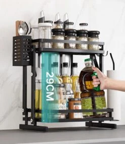 TammaT - Kruidenrek - Kruidenrek Staand - Inklapbare Keukenrek - 3-laags 35x21x56,5CM - Keuken Organizer - Aanrecht Organizer - Keuken Opslag - Roestvrij Staal - Opbergrek - Keuken Organizers - Roestvrij En Krasvrij -Huishoudelijke Artikelen Winkel 1044x1200 1