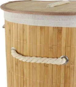 Orange85 Wasmand - Met Deksel - Rond Bamboe - 48 Liter - Bruin - 35x50 Cm - Wasmanden -Huishoudelijke Artikelen Winkel 1053x1200