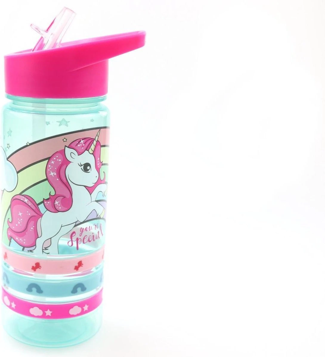 Unicorn Broodtrommel + PET Drinkfles Lichtblauw | Eenhoorn Lunchbox Set Voor Meisjes LS22 3 Unicorn Broodtrommel + PET Drinkfles Lichtblauw | Eenhoorn Lunchbox Set Voor Meisjes LS22 - Afbeelding 2