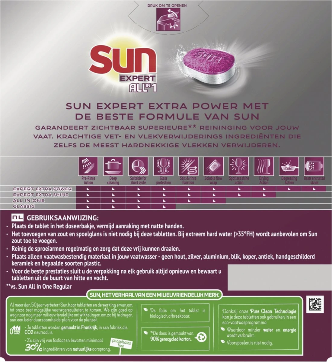 SUN® Sun Expert All-in 1 Vaatwastabletten - 60 Tabletten - Voordeelverpakking 6 SUN® Sun Expert All-in 1 Vaatwastabletten - 60 Tabletten - Voordeelverpakking - Afbeelding 4