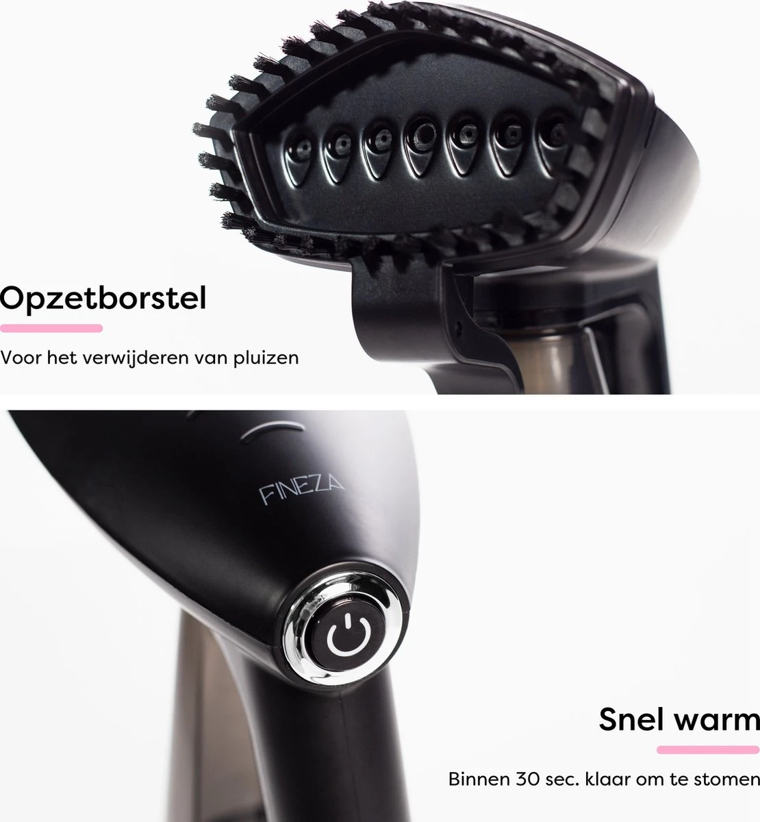 Fineza Kledingstomer – Handstomer – Stoomreiniger – Stoomapparaat Kleding - Stomer Kleding – Incl. Opzetborstel - Zwart 10 Fineza Kledingstomer – Handstomer – Stoomreiniger – Stoomapparaat Kleding - Stomer Kleding – Incl. Opzetborstel - Zwart - Afbeelding 8