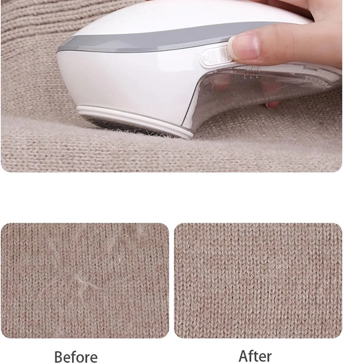 Oplaadbare Pluizenverwijderaar - Elektrische Ontpluizer - Draadloos - Pluizentondeuse 4 Oplaadbare Pluizenverwijderaar - Elektrische Ontpluizer - Draadloos - Pluizentondeuse - Afbeelding 2