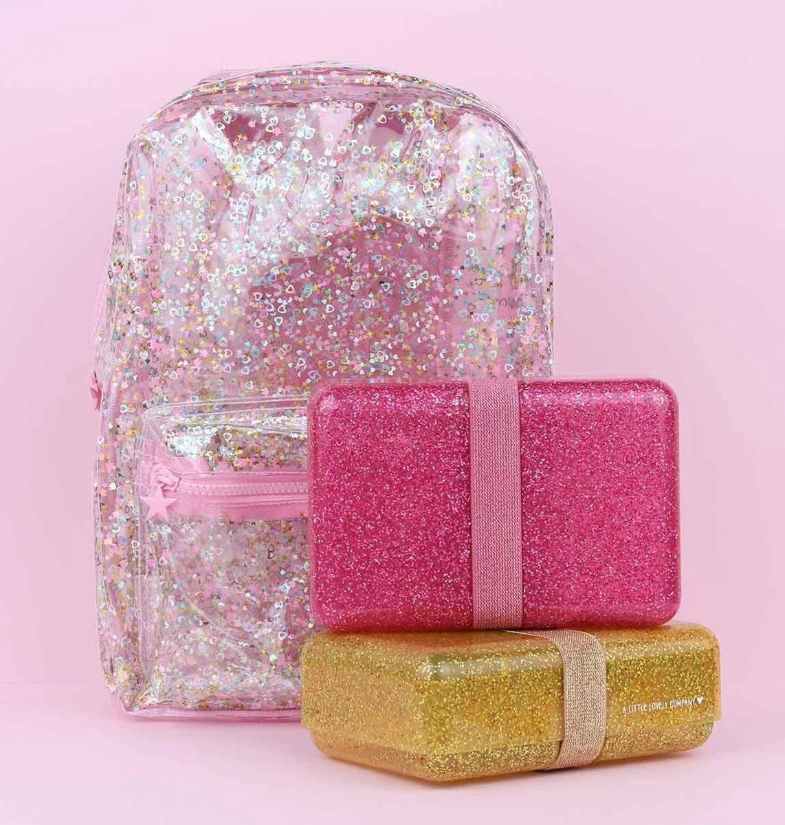 Lunch Box: Glitter - Roze | A Little Lovely Company 5 Lunch Box: Glitter - Roze | A Little Lovely Company - Afbeelding 3
