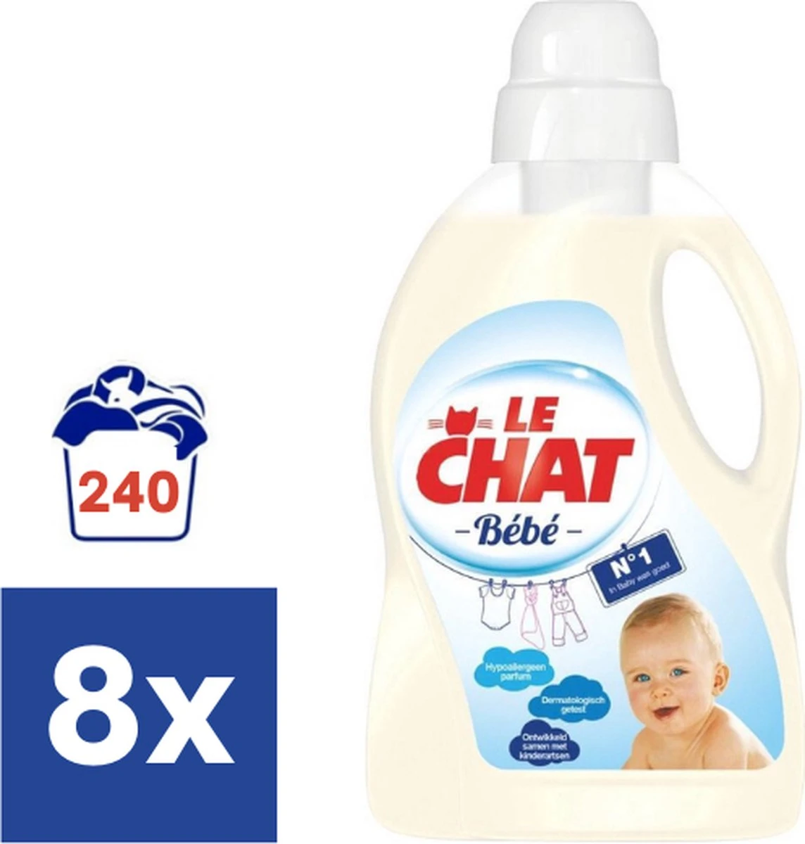Le Chat Baby Gel Vloeibaar Wasmiddel - Voordeelverpakking - 240 Wasbeurten 3 Le Chat Baby Gel Vloeibaar Wasmiddel - Voordeelverpakking - 240 Wasbeurten