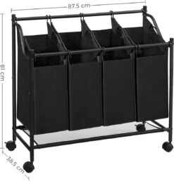 Acaza Stevige Wassorteerder - Wasmand Op Wieltjes Met 4 Uitneembare Vakken - 140L - Zwart 13 Acaza Stevige Wassorteerder - Wasmand Op Wieltjes Met 4 Uitneembare Vakken - 140L - Zwart -Huishoudelijke Artikelen Winkel 1151x1200 3