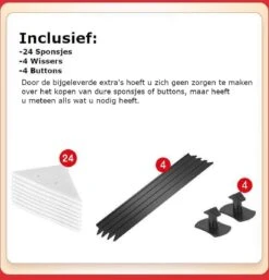 Merkloos Magnetische Raamwisser - Ruitenreiniger - Inclusief 24 Sponsjes + 4 Wissers + 4 Buttons -Huishoudelijke Artikelen Winkel 1153x1200