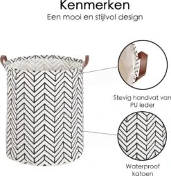 Merkloos Wasmand - Opbergzak - 60L - Waterproof - Zwart/wit -Huishoudelijke Artikelen Winkel 1163x1200 1