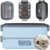 Triple J® Lunchbox - Broodtrommel - Lucht- & Lekvrij - Incl. Bestek - Magnetron & Vaatwasser Bestendig -Huishoudelijke Artikelen Winkel 1171x1200
