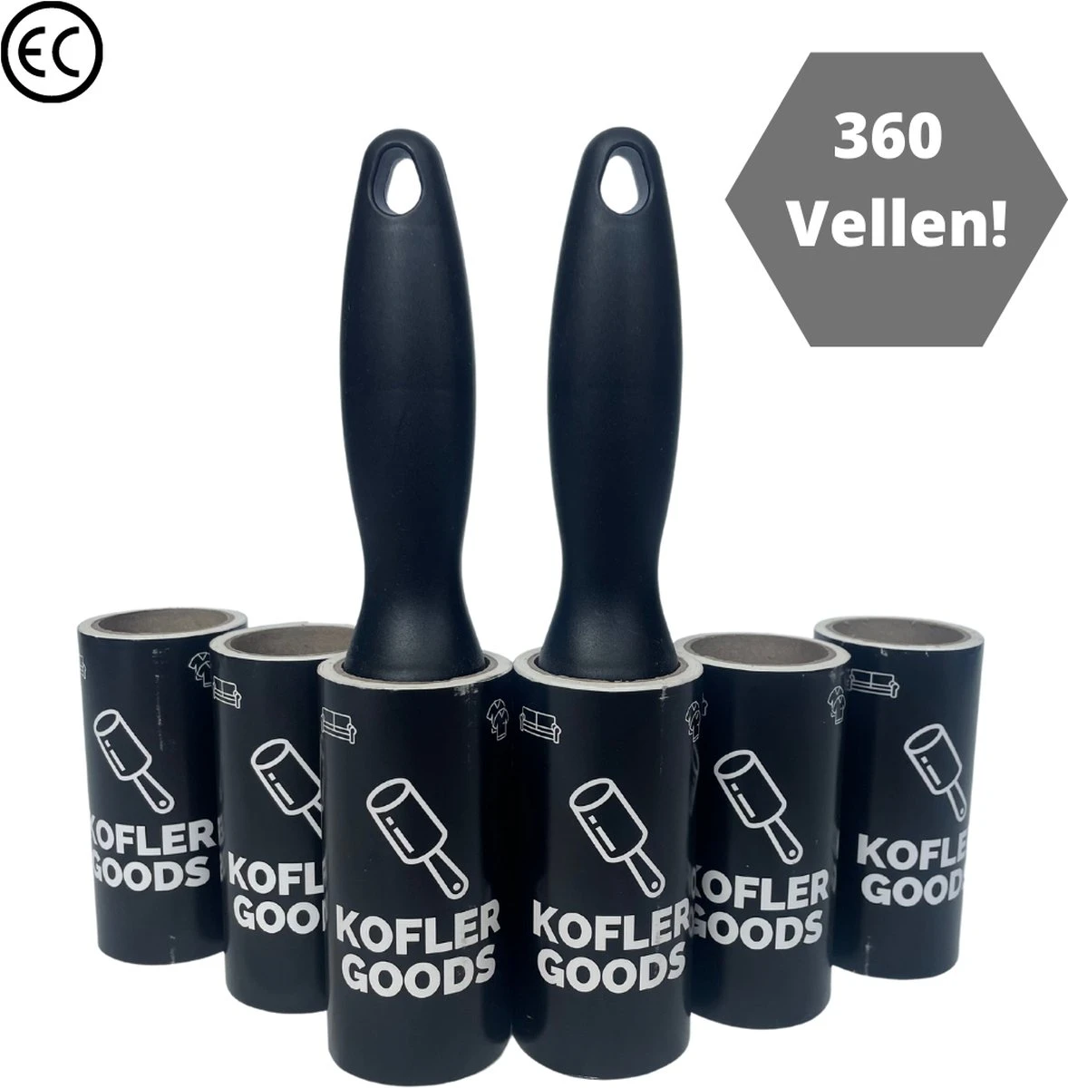 Koflergoods - Kledingroller - Kleefroller - Set Van 6 Stuks - Plakroller - Stofroller - Pluisroller - Haren Opruimen - Stof Verwijderen 3 Koflergoods - Kledingroller - Kleefroller - Set Van 6 Stuks - Plakroller - Stofroller - Pluisroller - Haren Opruimen - Stof Verwijderen