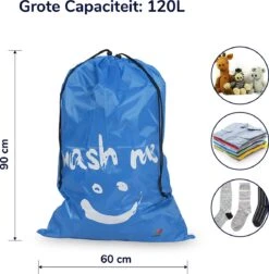 Wonair - Waszakken Voor Wasgoed - 60x90cm - Hemelsblauw - Met Trekkoord -Huishoudelijke Artikelen Winkel 1178x1200