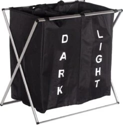 Wassorteerder - Wasmand Met 2 Vakken - Opvouwbaar - Zwart - Goets