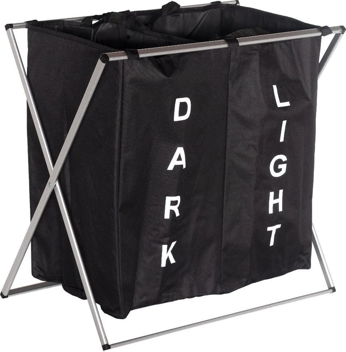 Wassorteerder - Wasmand Met 2 Vakken - Opvouwbaar - Zwart - Goets 3 Wassorteerder - Wasmand Met 2 Vakken - Opvouwbaar - Zwart - Goets