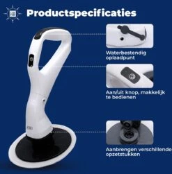 B-care Elektrische Schoonmaakborstel - 4 Opzetstukken - Wasborstel - Poetsmachine - Schrobborstel - Handborstel - Werkborstel - Schrobber - Boorborstel - Schoonmaakmiddelen - Reinigingsborstel -Huishoudelijke Artikelen Winkel 1182x1200 6