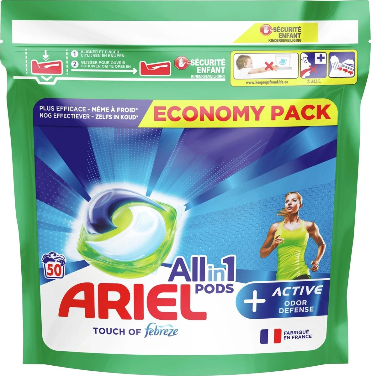 Ariel All In 1 Wasmiddel Pods + Actieve Geurbestrijding - Voordeelverpakking 2 X 50 Wasbeurten 4 Ariel All In 1 Wasmiddel Pods + Actieve Geurbestrijding - Voordeelverpakking 2 X 50 Wasbeurten - Afbeelding 2