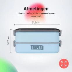 Triple J® Lunchbox - Broodtrommel - Lucht- & Lekvrij - Incl. Bestek - Magnetron & Vaatwasser Bestendig -Huishoudelijke Artikelen Winkel 1195x1200 3