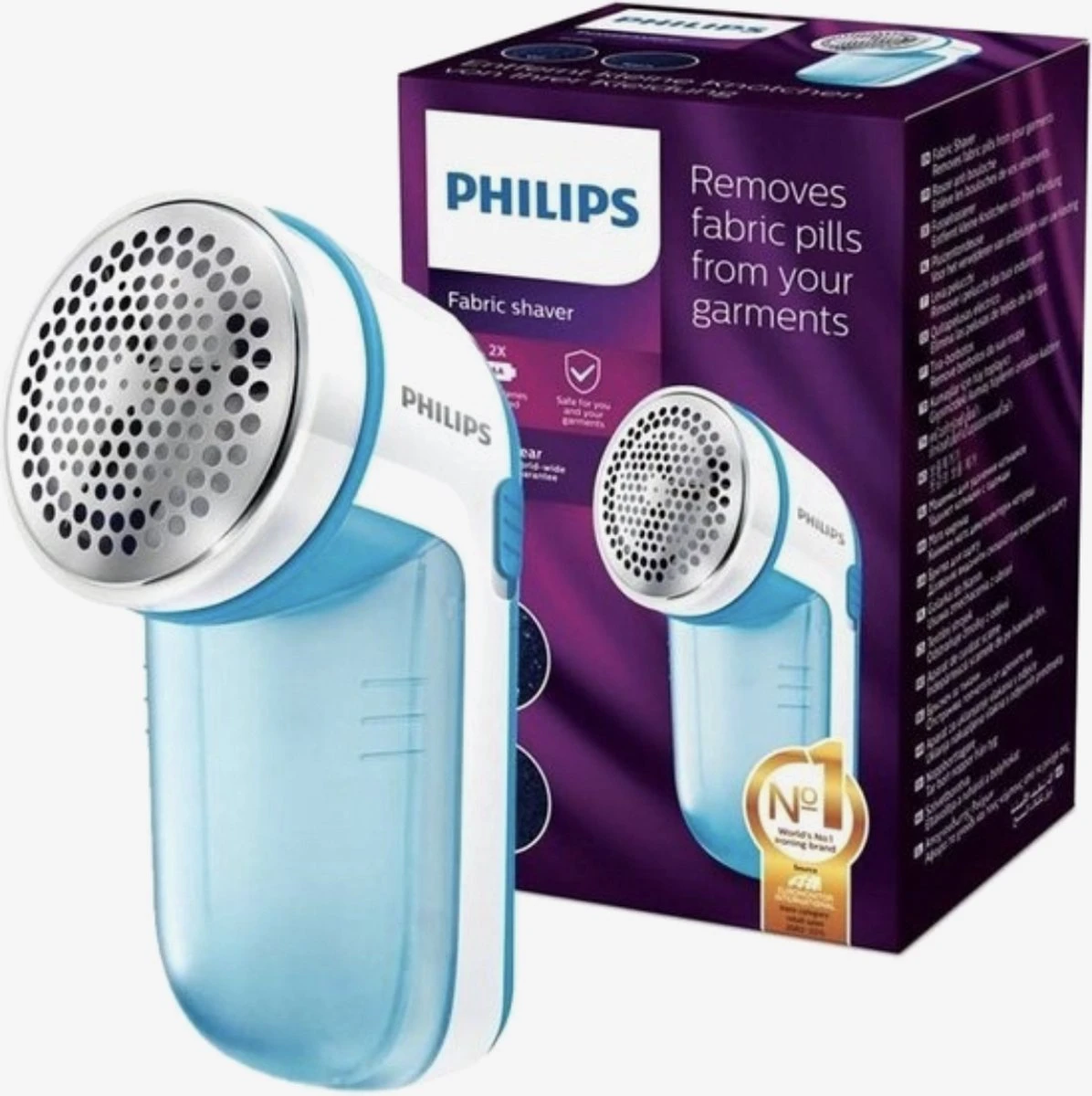 Philips - Ontpiller - Pluizenverwijderaar - Ontpluizer - Pluizenondeuse - Op Batterijen - GC026 - Blauw 3 Philips - Ontpiller - Pluizenverwijderaar - Ontpluizer - Pluizenondeuse - Op Batterijen - GC026 - Blauw
