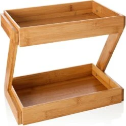 Merkloos Decopatent® 2 Laags Keuken Opbergrek - Staand Rek 2 Etages - Keukenrek - Bamboe Hout - Etagere Rek - Kruidenrek - Keuken Organizer -Huishoudelijke Artikelen Winkel 1197x1200 4