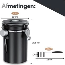 VAIVE Koffieblik - Koffiebus - Koffieblikbewaarblik - Bewaarbus Koffie - Voorraadpotten - Voorraadbussen - Voorraadbus -1.8L -Huishoudelijke Artikelen Winkel 1197x1200 5