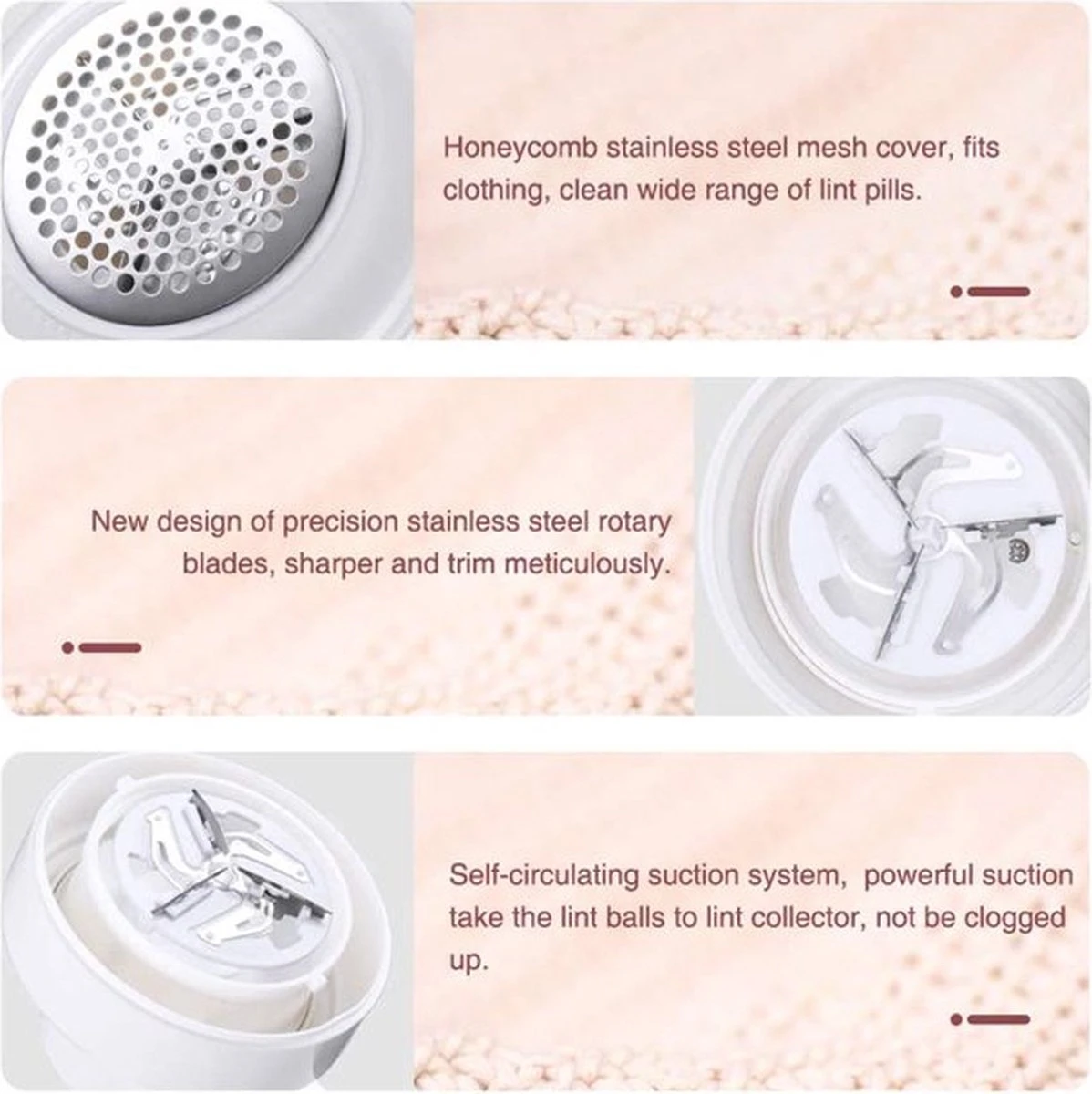 IBright Elektrische Pluizenverwijderaar - Ontpluizer - Draadloos - Oplaadbaar Met USB - Lichtgewicht - Incl. 2 Extra Opzetstukken - Wit 8 IBright Elektrische Pluizenverwijderaar - Ontpluizer - Draadloos - Oplaadbaar Met USB - Lichtgewicht - Incl. 2 Extra Opzetstukken - Wit - Afbeelding 6