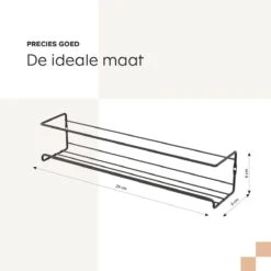 Noswo Kruidenrek Ophangbaar - Voor 24 Kruidenpotjes - 4 Stuks - Keukenrek Hangend - RVS - Zwart -Huishoudelijke Artikelen Winkel 1198x1200 7