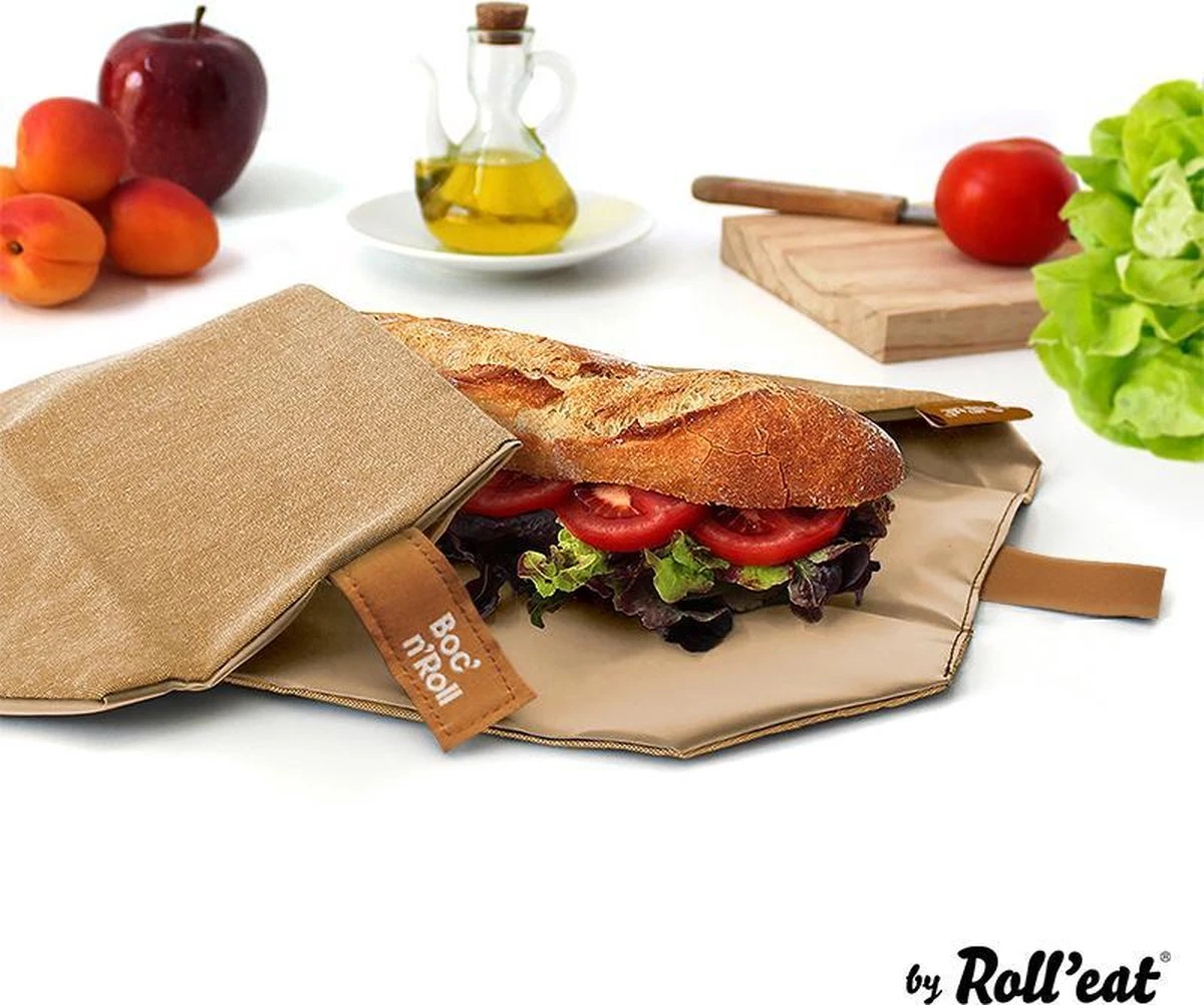 Roll'Eat Boc'n'Roll Foodwrap - Nature Brown 4 Roll'Eat Boc'n'Roll Foodwrap - Nature Brown - Afbeelding 2
