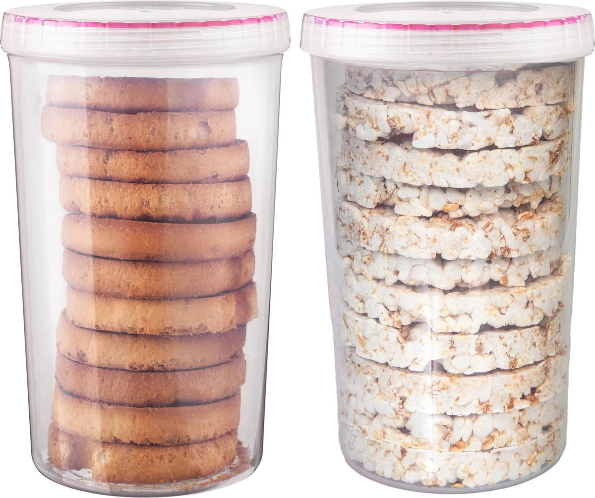 Lock&Lock Beschuitbus - Bewaardoos Voor Beschuit - Rijstwafel Bewaarbus - Voorraadbussen - Set Van 2 Stuks - 1,9 Liter - Transparant 3 Lock&Lock Beschuitbus - Bewaardoos Voor Beschuit - Rijstwafel Bewaarbus - Voorraadbussen - Set Van 2 Stuks - 1,9 Liter - Transparant