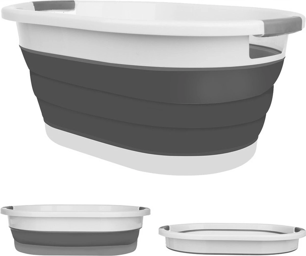 Merkloos Opvouwbare Siliconen Mand - Wasmand - Babybadje - Opbergmand - Opbergbox 25L - Ideaal Voor Camping Of Appartement 6 Merkloos Opvouwbare Siliconen Mand - Wasmand - Babybadje - Opbergmand - Opbergbox 25L - Ideaal Voor Camping Of Appartement - Afbeelding 4