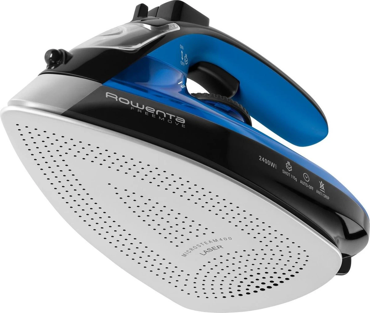 Rowenta Freemove DE5010 Stoomstrijkijzer Microsteam 400 Soleplate 2400W Zwart, Blauw 8 Rowenta Freemove DE5010 Stoomstrijkijzer Microsteam 400 Soleplate 2400W Zwart, Blauw - Afbeelding 6