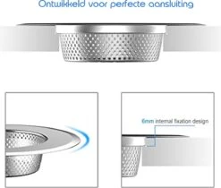Luxe RVS Gootsteen Zeef Ø80 - 90mm - Gootsteenstop - Afvoerzeef - Korfplug - Gootsteenbakje -Huishoudelijke Artikelen Winkel 1200x1020 3