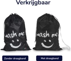 Wonair - Grote Waszak - Laundry Bag - Wash Me - 60x90cm - Zwart - Met Trekkoord -Huishoudelijke Artikelen Winkel 1200x1031 1