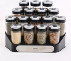 Merkloos Decopatent® Kruidenrek Incl. 16 Glazen Kruiden Potjes - Rvs Strooideksel - Staand Kruiden & Specerijen Rek - Kruidenpotjes Glas -Huishoudelijke Artikelen Winkel 1200x1035