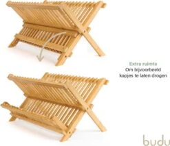 Budu Afdruiprek - Afdruiprekje Van Bamboe Hout - Afdruiprek Voor Afwas - Vaatwasrek - Keukenrek - Inklapbaar - Opvouwbaar - -Huishoudelijke Artikelen Winkel 1200x1037 1