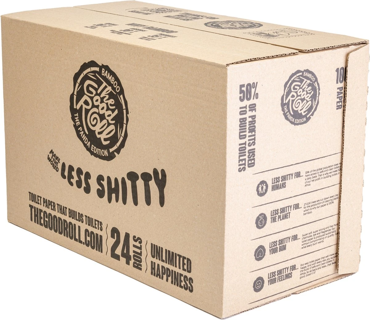 THE GOOD ROLL - WC Papier - 24 Stuks - 300vel 2-laags - The Naked Panda Edition - Bamboe Toiletpapier 5 THE GOOD ROLL - WC Papier - 24 Stuks - 300vel 2-laags - The Naked Panda Edition - Bamboe Toiletpapier - Afbeelding 3