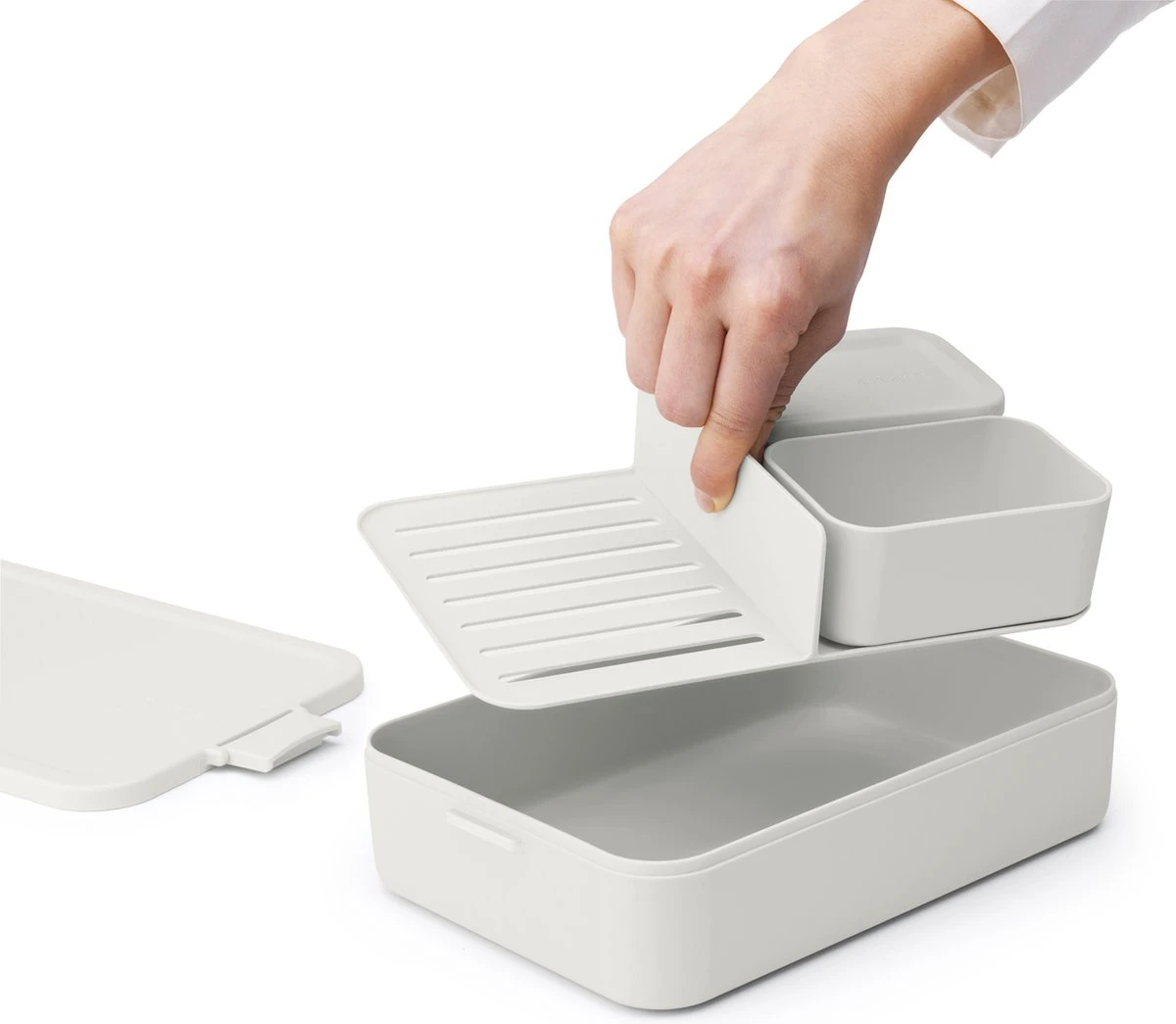 Brabantia Make & Take Bento Lunchbox Incl Bentobox - Large - Kunststof - Light Grey 13 Brabantia Make & Take Bento Lunchbox Incl Bentobox - Large - Kunststof - Light Grey - Afbeelding 11