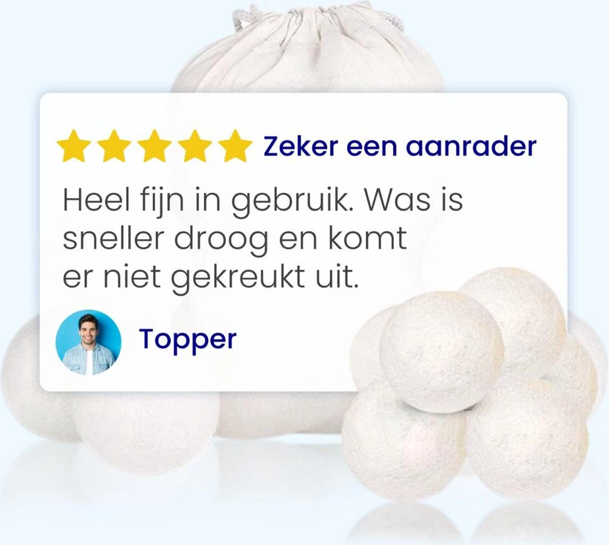 DRYQUICK Drogerballen- Wasbollen- Duurzaam Schapenwol - Herbruikbaar- 6 XL Wasballen Wit 4 DRYQUICK Drogerballen- Wasbollen- Duurzaam Schapenwol - Herbruikbaar- 6 XL Wasballen Wit - Afbeelding 2