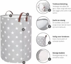 MAESON Wasmand Met Deksel - Opvouwbaar - Waterdicht - 72 L - Opbergmand Kinderkamer - Grijs 11 MAESON Wasmand Met Deksel - Opvouwbaar - Waterdicht - 72 L - Opbergmand Kinderkamer - Grijs -Huishoudelijke Artikelen Winkel 1200x1077 3
