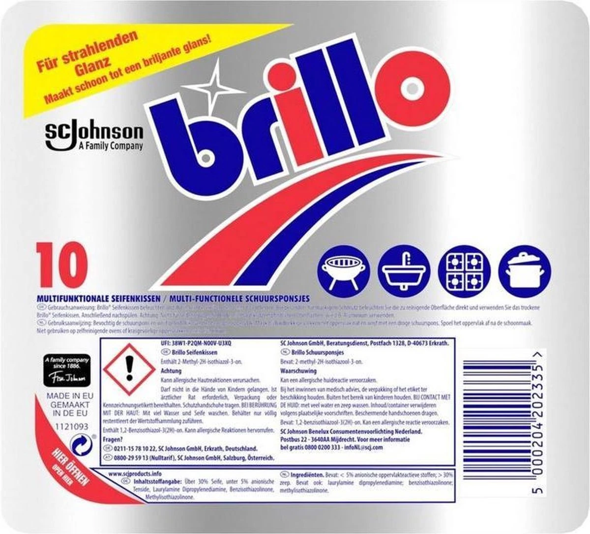 Brillo Schuursponsjes 10 Stuks 3 Brillo Schuursponsjes 10 Stuks