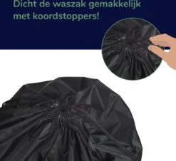Wonair - Grote Waszak - Laundry Bag - Wash Me - 60x90cm - Zwart - Met Trekkoord -Huishoudelijke Artikelen Winkel 1200x1097 1