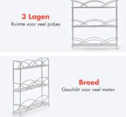 KitchenBrothers Kruidenrek - Staand - Voor 21 Potjes - 3 Laags - Chroom -Huishoudelijke Artikelen Winkel 1200x1114 1