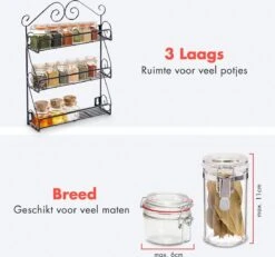 KitchenBrothers Kruidenrek - Staand En Ophangbaar - Voor 21 Potjes - 3 Laags - Metaal -Huishoudelijke Artikelen Winkel 1200x1122 4