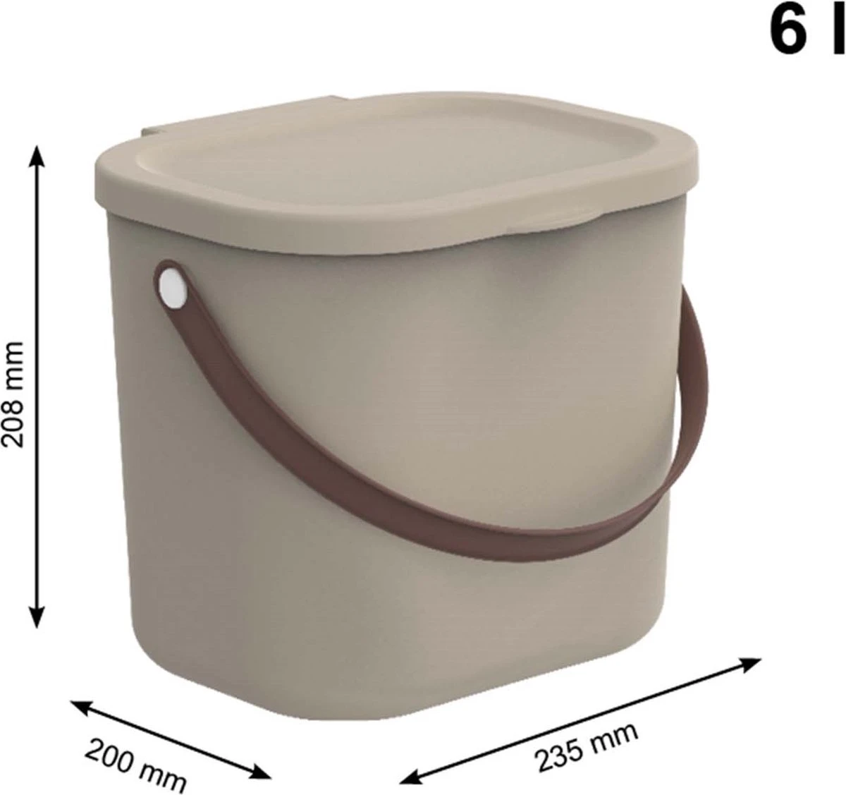 Rotho - Opbergcontainer / Voorraadbus Met Deksel 6L - Gerecycleerd Plastic BPA Vrij - Cappuccino 4 Rotho - Opbergcontainer / Voorraadbus Met Deksel 6L - Gerecycleerd Plastic BPA Vrij - Cappuccino - Afbeelding 2