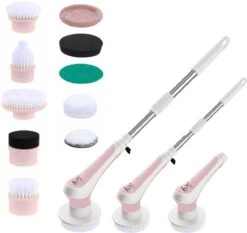 Trendosa Elektrische Schoonmaakborstel - Elektrische Schrobborstel - Poetsmachine - Handborstel - Scrubber- De Badkamer/Keuken/Auto- Roze