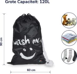 Wonair - Waszak Groot - 60x90cm - Zwart - Met Trekkoord En Draagband 17 Wonair - Waszak Groot - 60x90cm - Zwart - Met Trekkoord En Draagband -Huishoudelijke Artikelen Winkel 1200x1147 2
