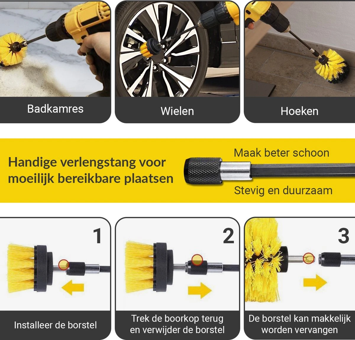 ESSIBLE Borstelboor - Set 20 Stuks - Schrobborstel - Polypropyleen - Borstel Boormachine - Schrobborstel - Schuurborstel - Automatische Reiniging - 20 Delige Borstelset Voor Boormachine 7 ESSIBLE Borstelboor - Set 20 Stuks - Schrobborstel - Polypropyleen - Borstel Boormachine - Schrobborstel - Schuurborstel - Automatische Reiniging - 20 Delige Borstelset Voor Boormachine - Afbeelding 5