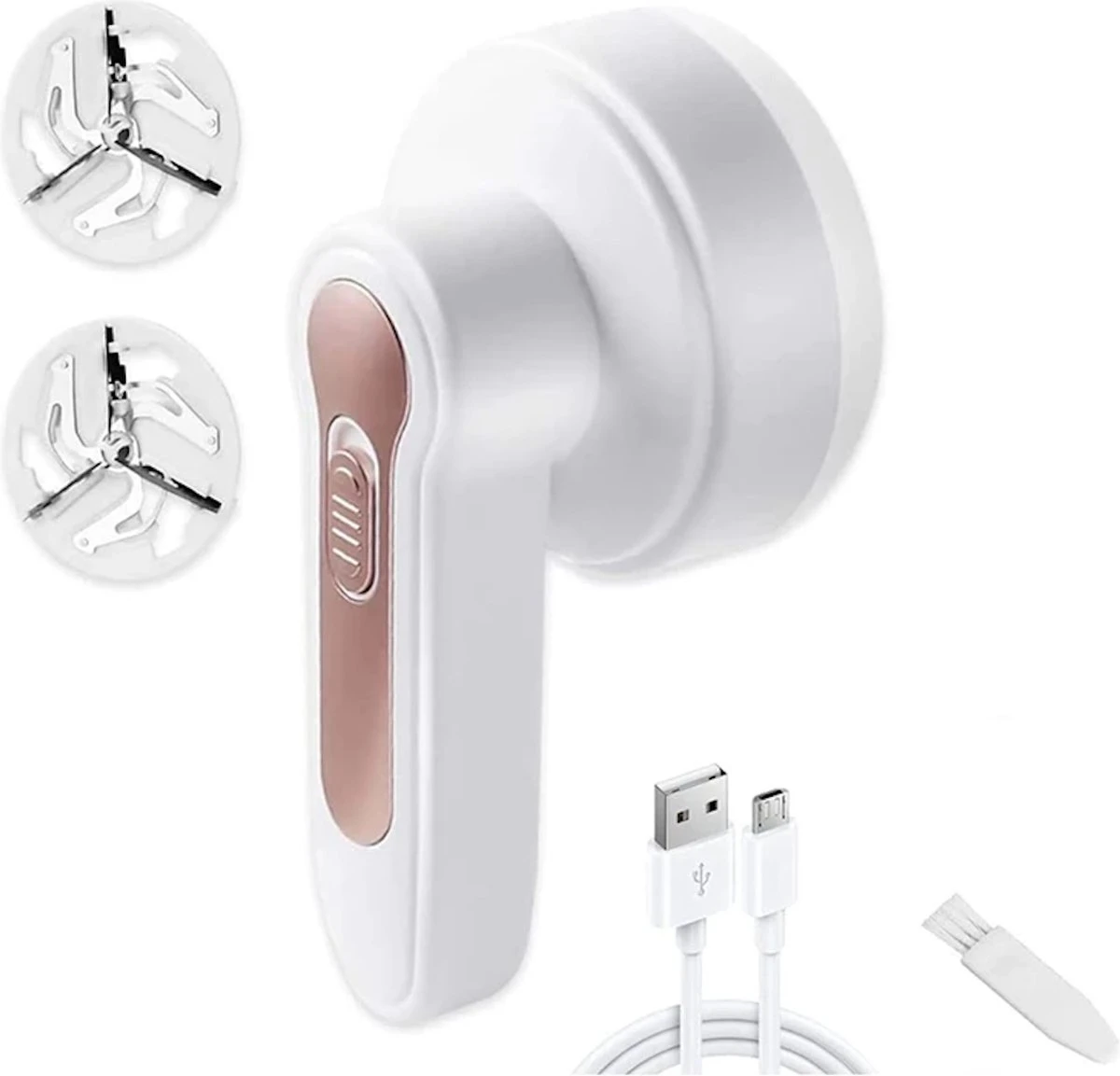 IBright Elektrische Pluizenverwijderaar - Ontpluizer - Draadloos - Oplaadbaar Met USB - Lichtgewicht - Incl. 2 Extra Opzetstukken - Wit 3 IBright Elektrische Pluizenverwijderaar - Ontpluizer - Draadloos - Oplaadbaar Met USB - Lichtgewicht - Incl. 2 Extra Opzetstukken - Wit