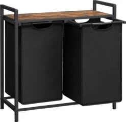 C90 - SISO-CO Wasmand, Wassorteerder Met Plank En Uittrekbare Zakken, Wasorganizer, Metalen Frame, 2 Oxford-stoffen Afneembare Zakken, Rustieke Bruin En Zwart BLH201B01 18 C90 - SISO-CO Wasmand, Wassorteerder Met Plank En Uittrekbare Zakken, Wasorganizer, Metalen Frame, 2 Oxford-stoffen Afneembare Zakken, Rustieke Bruin En Zwart BLH201B01 -Huishoudelijke Artikelen Winkel 1200x1154 5