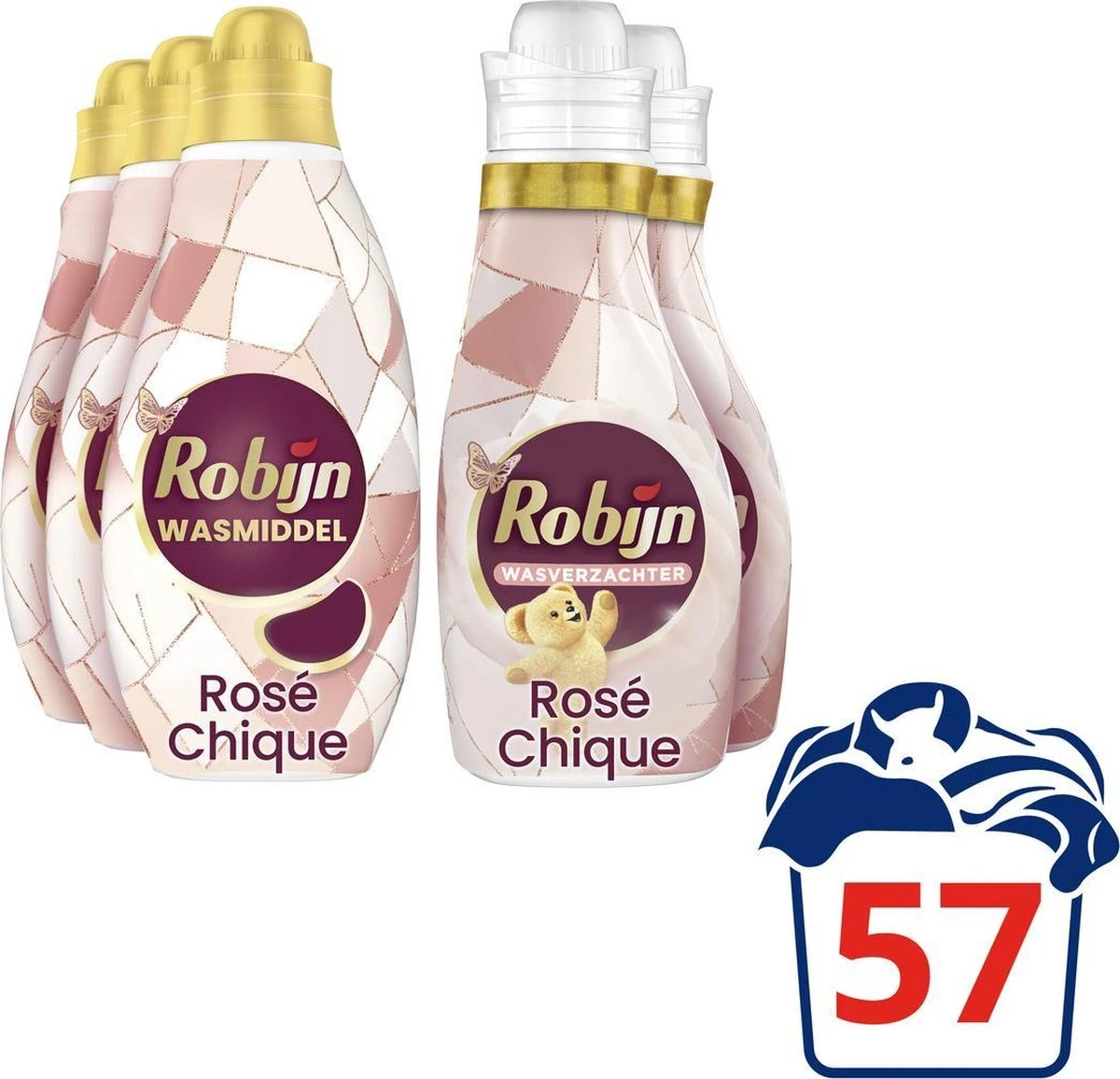 Robijn Rose Chique Wasmiddel En Wasverzachter - 57 Wasbeurten - Voordeelverpakking 4 Robijn Rose Chique Wasmiddel En Wasverzachter - 57 Wasbeurten - Voordeelverpakking - Afbeelding 2